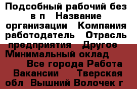 Подсобный рабочий-без в/п › Название организации ­ Компания-работодатель › Отрасль предприятия ­ Другое › Минимальный оклад ­ 16 000 - Все города Работа » Вакансии   . Тверская обл.,Вышний Волочек г.